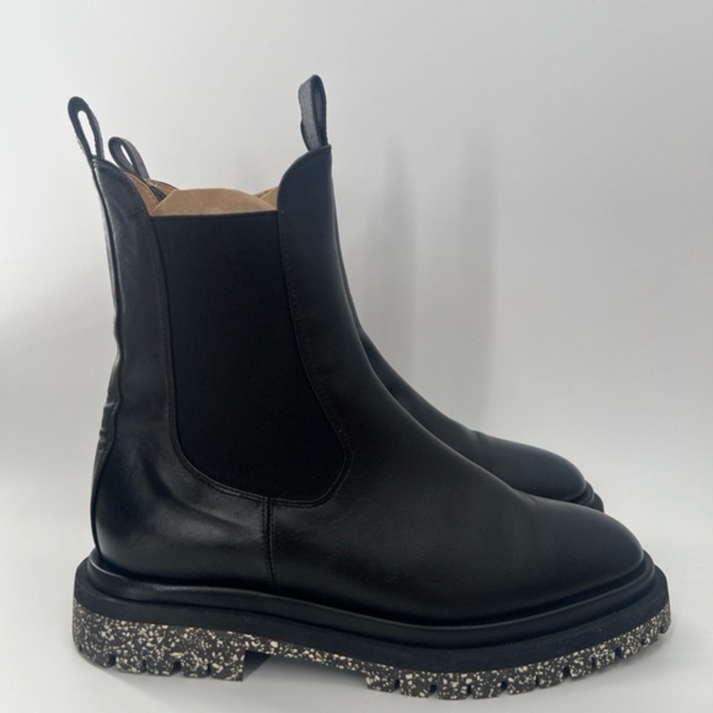 DEAR FRANCES black leather chelsea boots size 39 1/2 - Picture 2 of 16